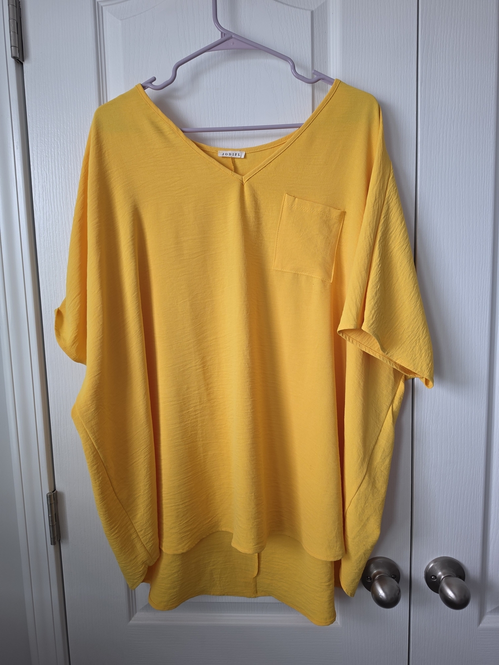 JODIFL Bright Yellow V-Neck Pocket Tee